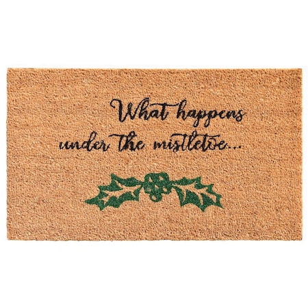 Configuracion 17 x 29 in. Mistletoe Rectangular Doormat Black & Green CO3366321